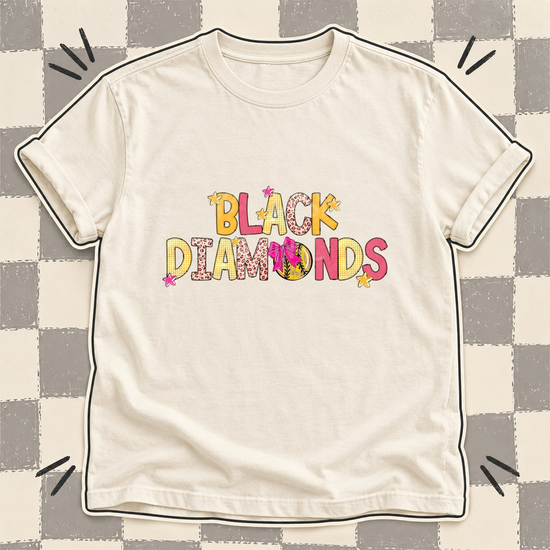 Black Diamonds Mixed Doodle Softball Mascots – Stitched Softball DTF transfer mockup