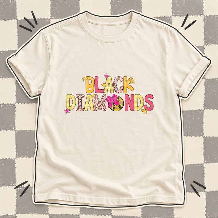 Black Diamonds Mixed Doodle Softball Mascots – Stitched Softball DTF transfer mockup