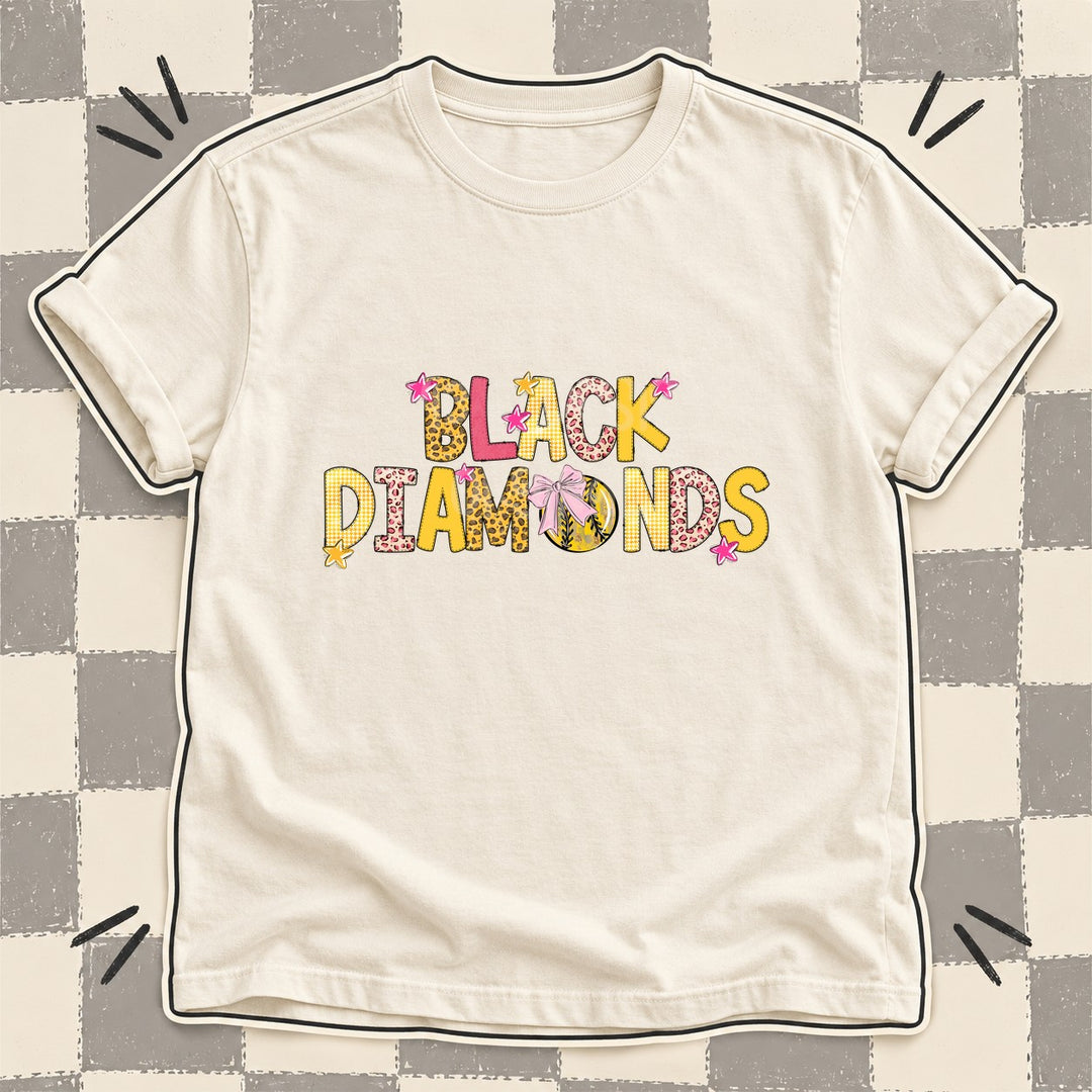 Black Diamonds Mixed Doodle Softball Mascots – Sunshine Leopard DTF transfer mockup