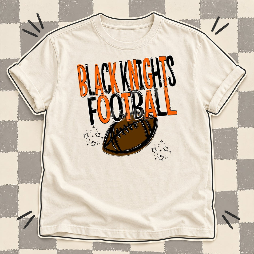 Black Knights Orange Black Team Go Football Mascots DTF transfer mockup