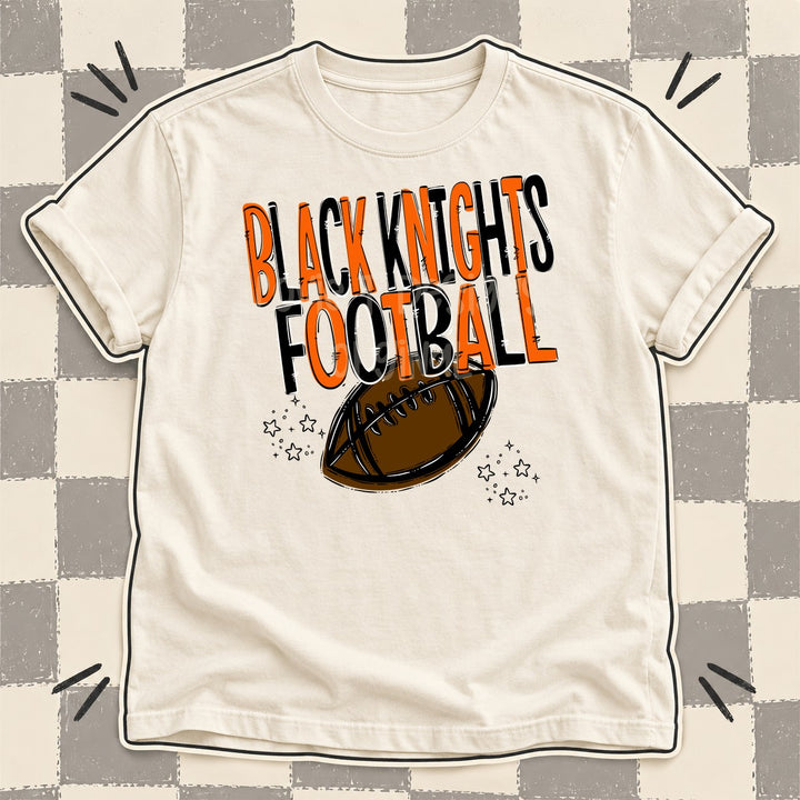 Black Knights Orange Black Team Go Football Mascots DTF transfer mockup
