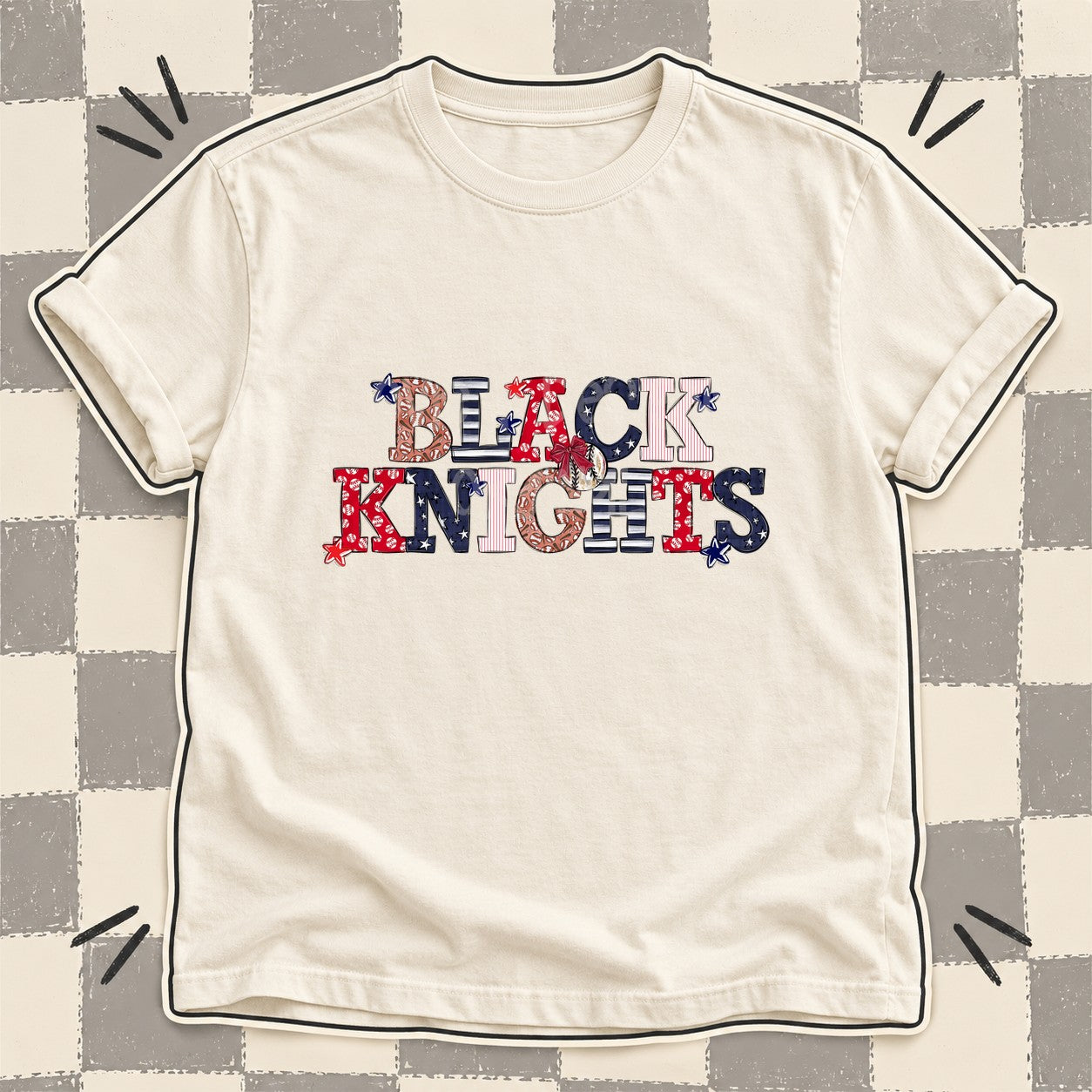 Mixed Doodle Baseball Mascots – Ballpark Classic Black Knights design