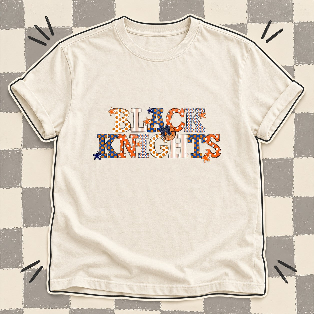 Mixed Doodle Basketball Mascots – Court Classic Black Knights design