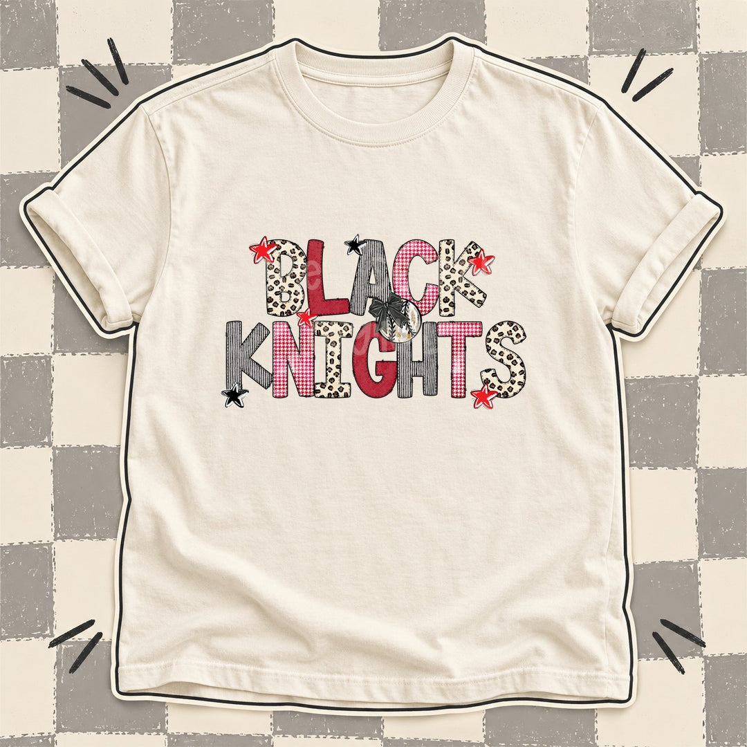 Black Knights Mixed Doodle Baseball Mascots – Stitched Ballpark DTF transfer mockup