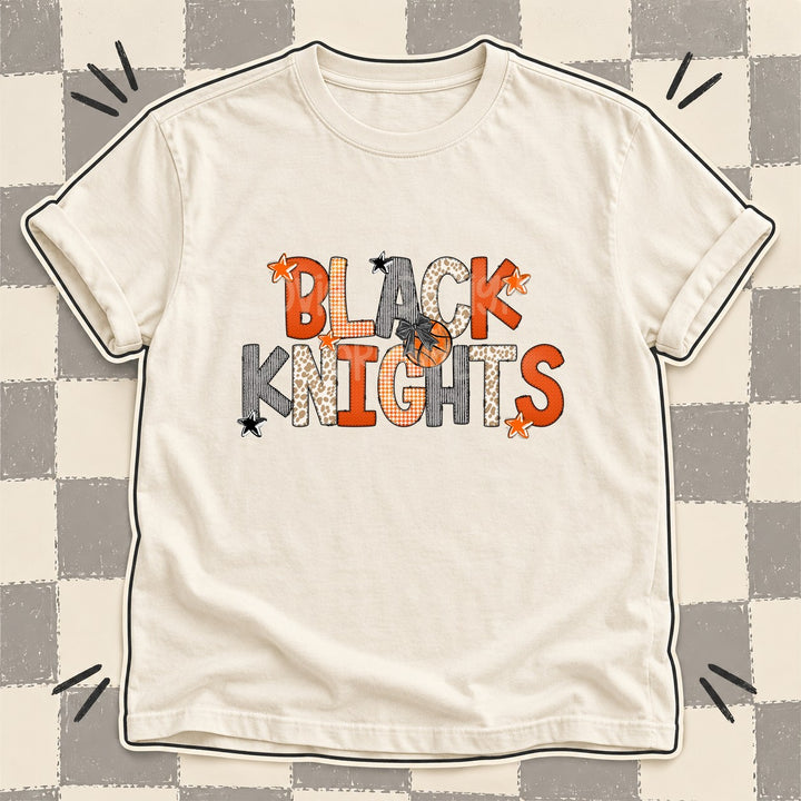 Black Knights Mixed Doodle Basketball Mascots – Hoops Houndstooth DTF transfer mockup