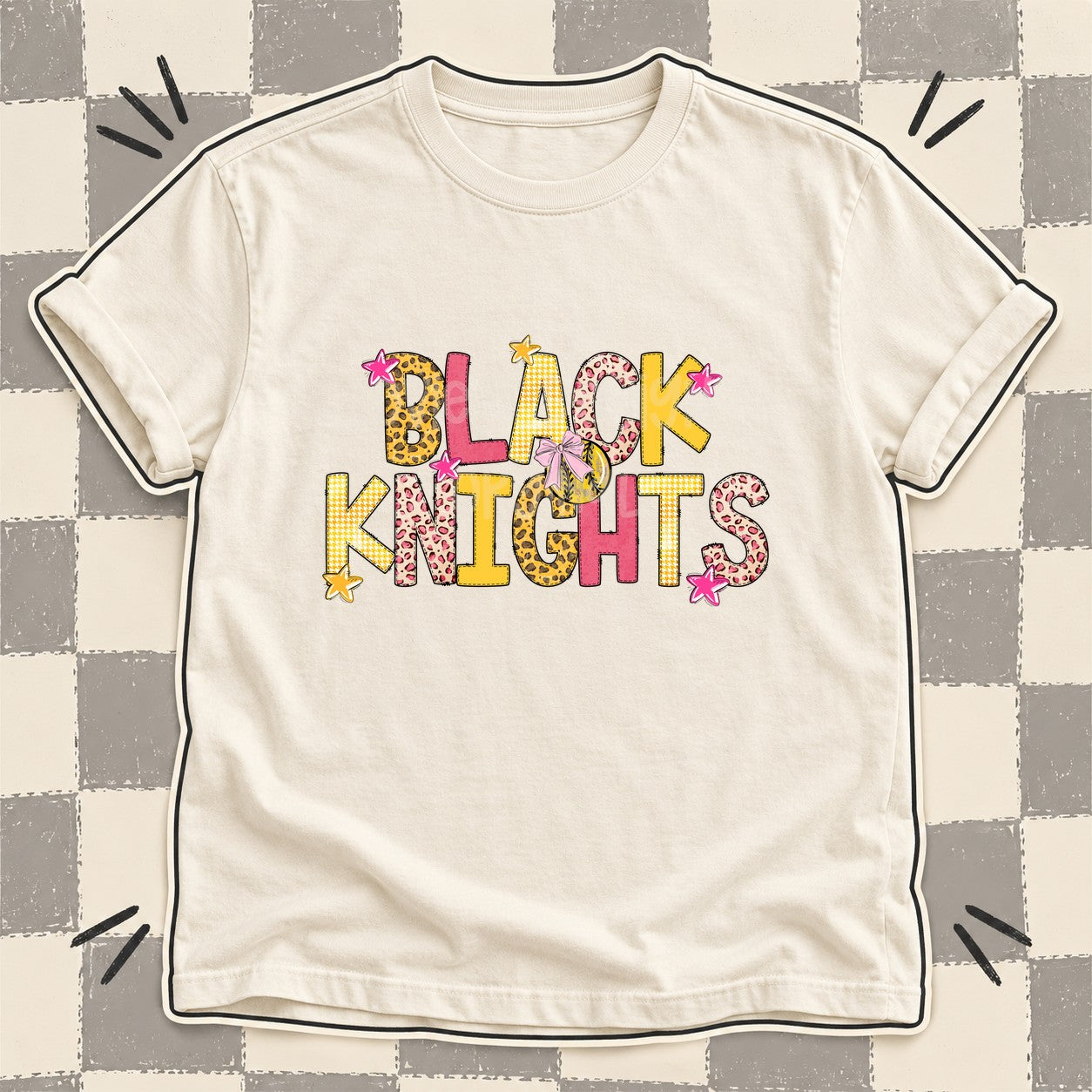 Mixed Doodle Softball Mascots – Sunshine Leopard Black Knights design