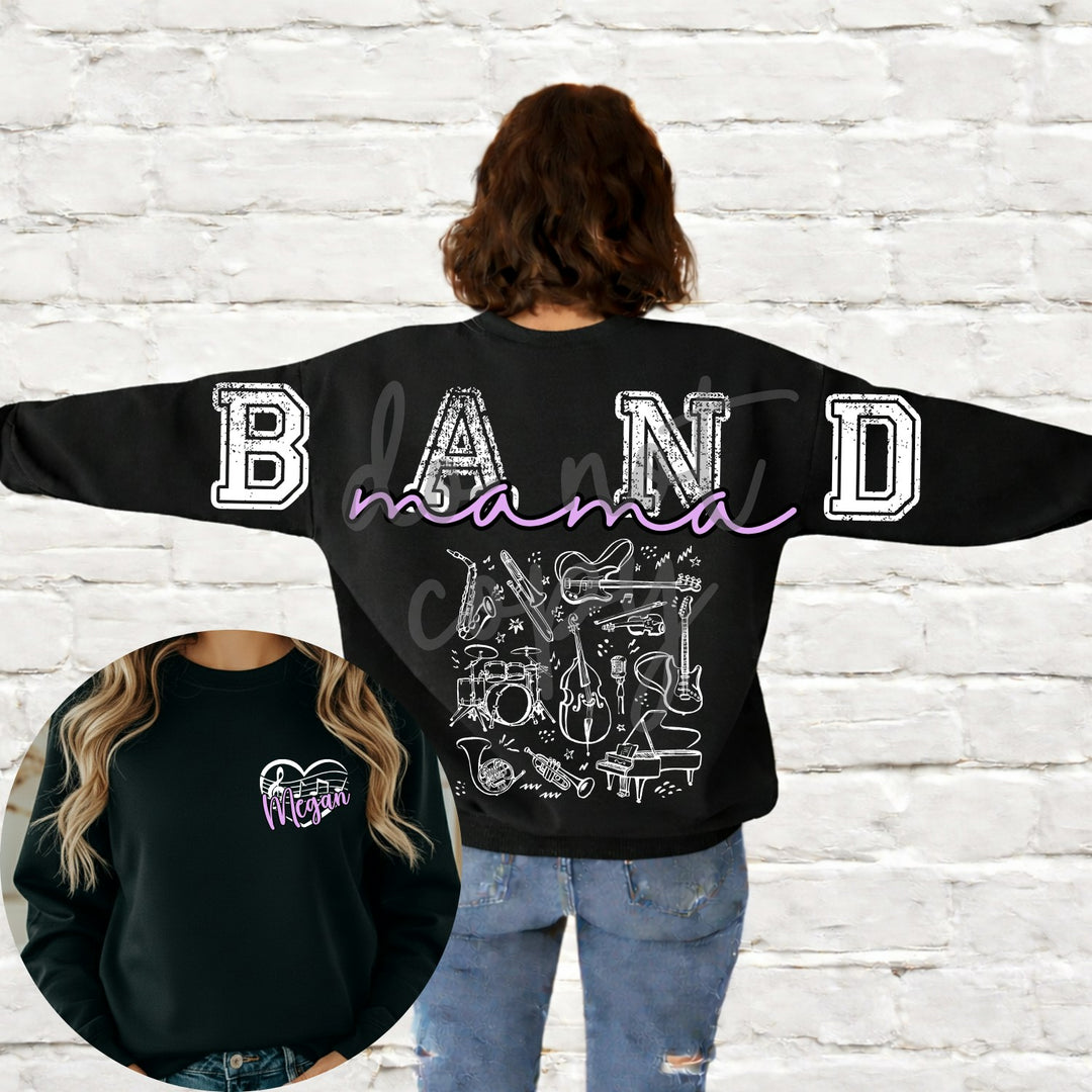 Band Mama Long Big Back customizable DTF transfer