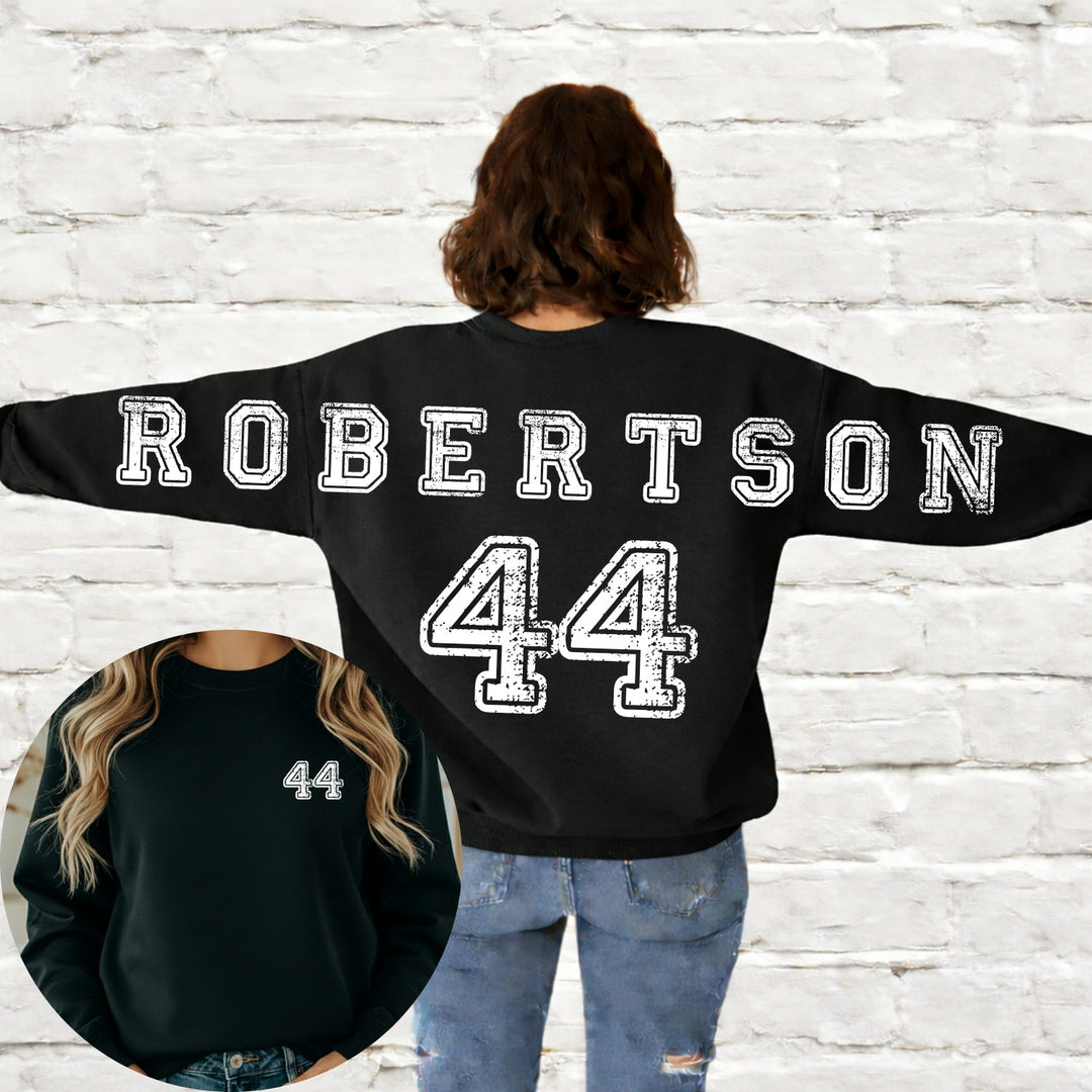 Basic Grunge Name Number Big Back customizable DTF transfer