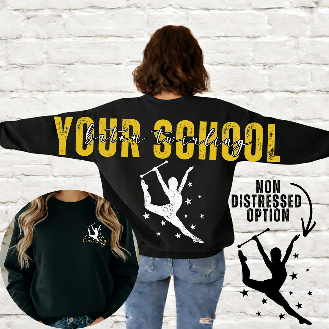 Baton Twirling Big Back customizable DTF transfer