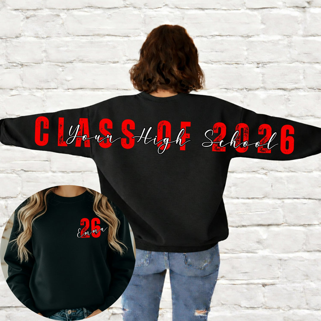 Class of Year Graduate Long Big Back customizable DTF transfer
