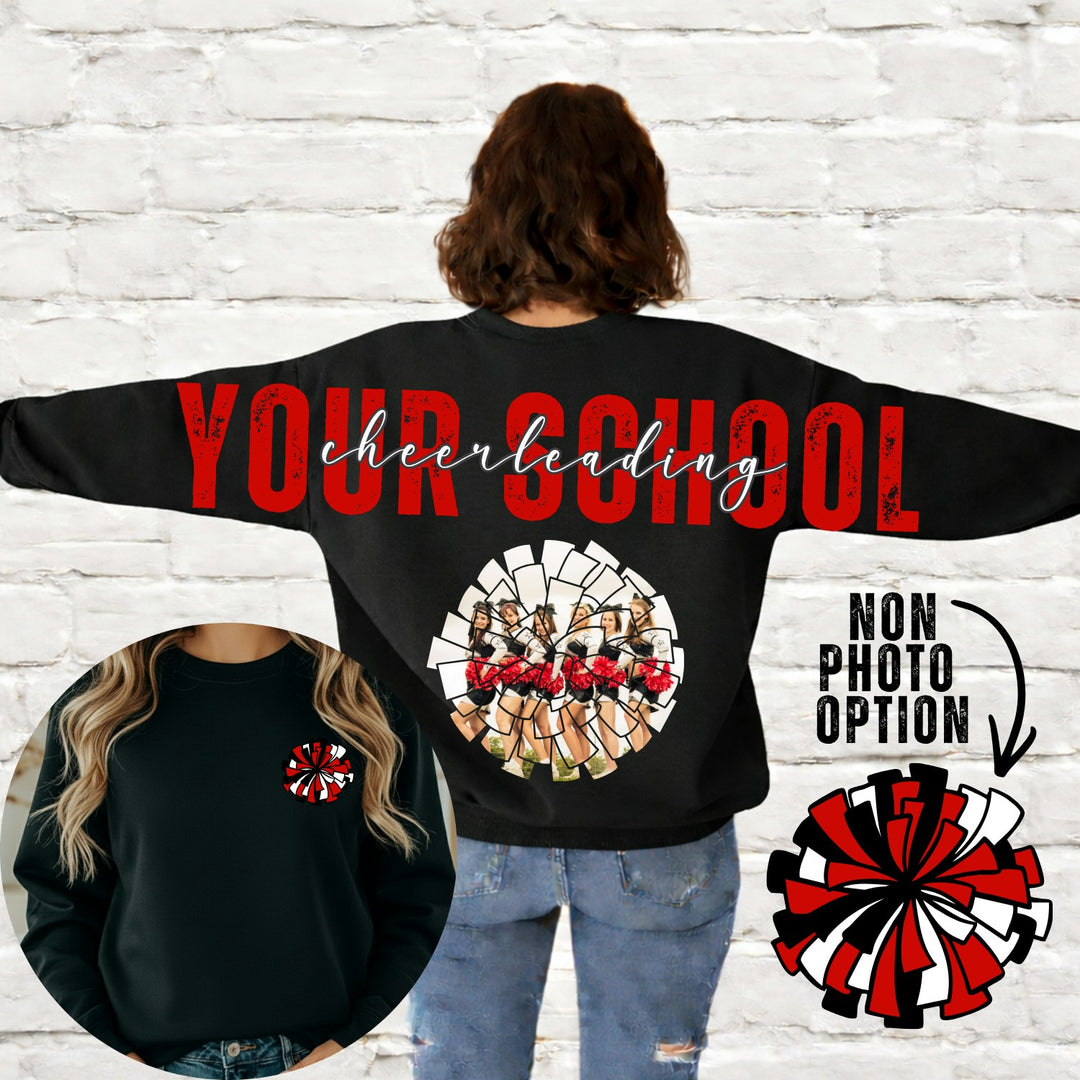 Cheerleading Pom Pom Photo Big Back customizable DTF transfer