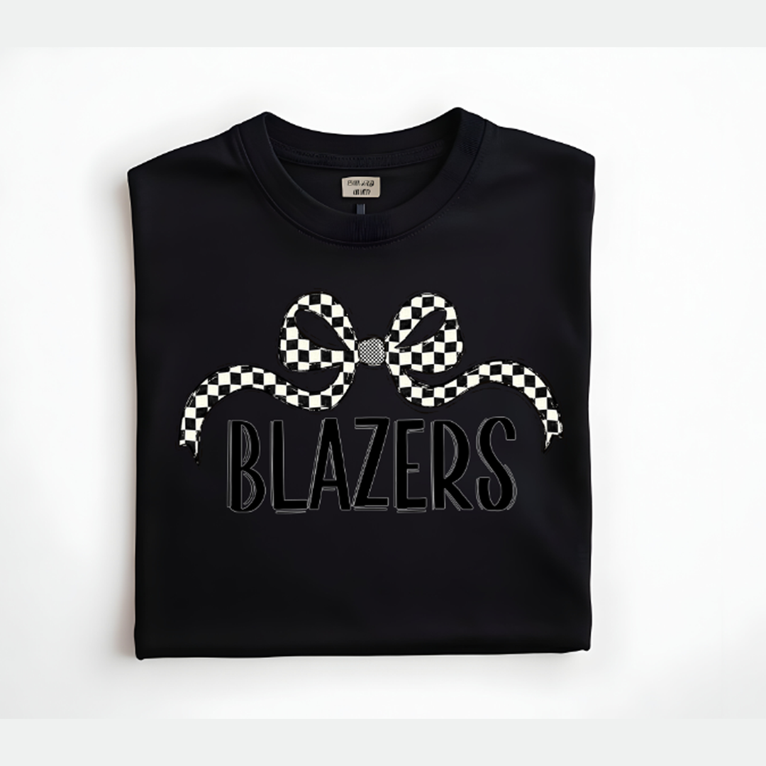 Blazers Checker Wide Bow – DTF Transfer