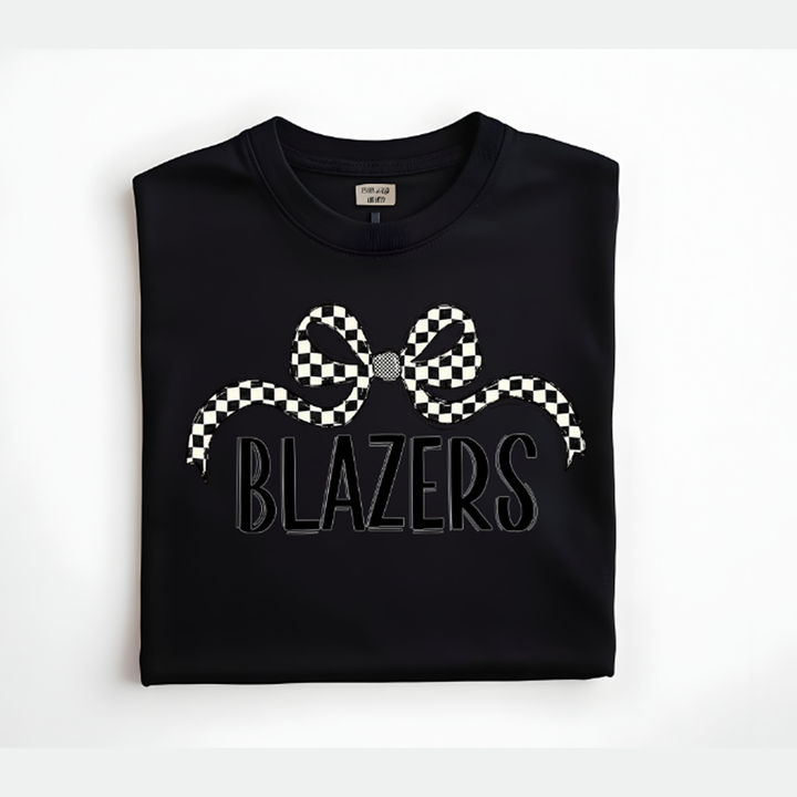 Blazers Checker Wide Bow – DTF Transfer