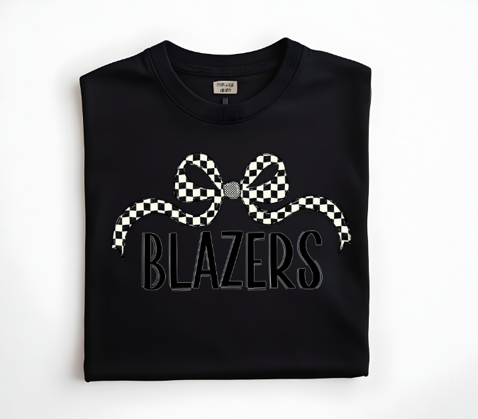 Blazers Checker Wide Bow DTF transfer design – image 1