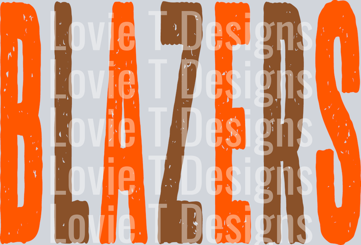 BLAZERS ORANGE AND BROWN OVERIZED GRUNGE MASCOT