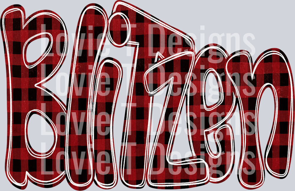 Blitzen Funky Doodle Buffalo Check