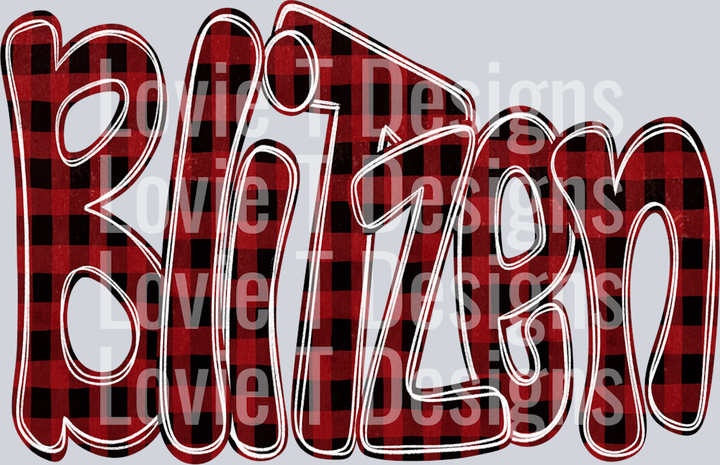 Blitzen Funky Doodle Buffalo Check