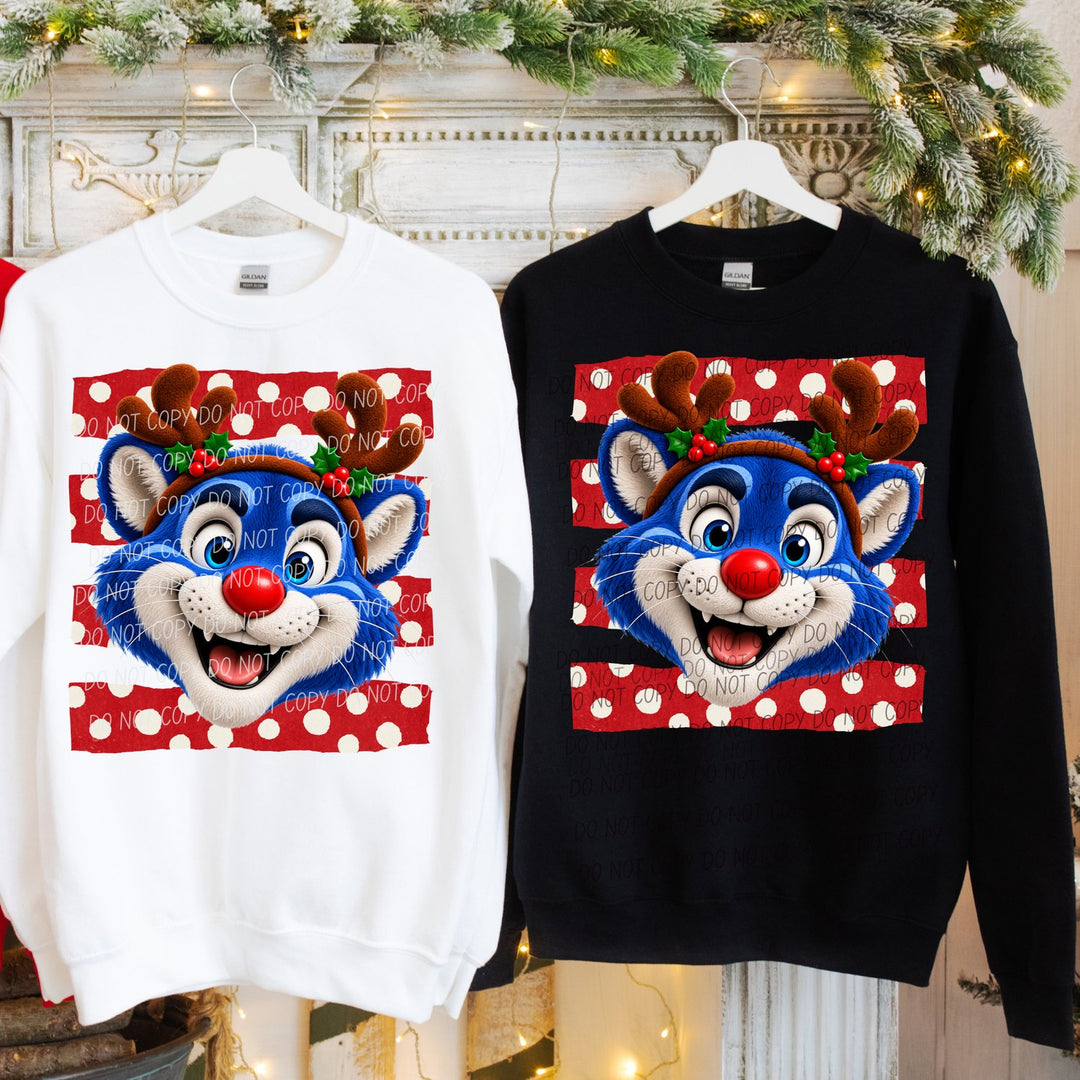 Bluecat Reindeer Spirit Mascots DTF transfer