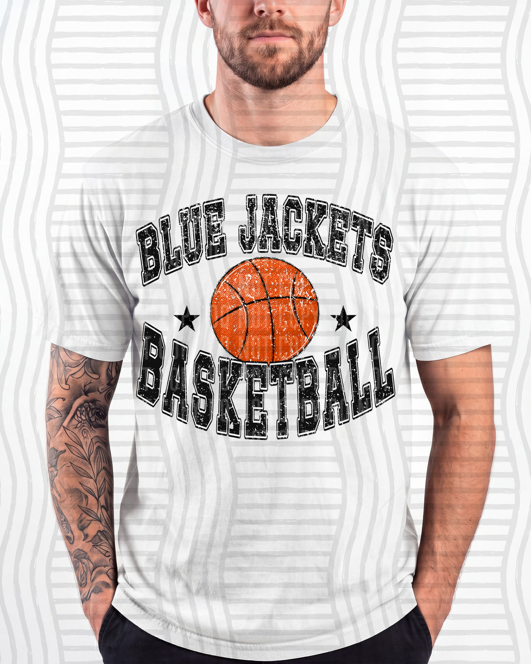 Blue Jackets Basketball Varsity Mascots DTF transfer