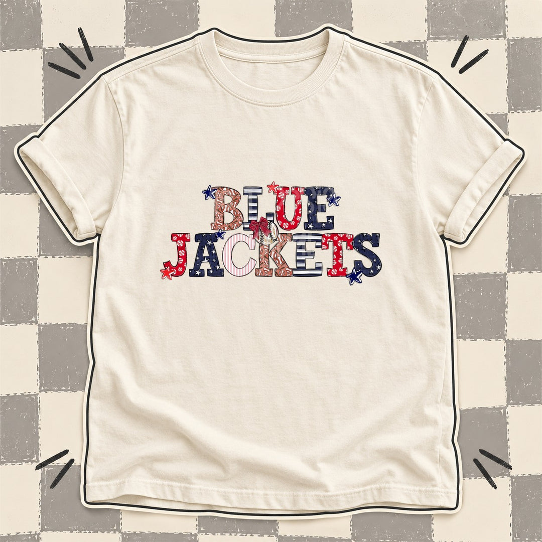 Blue Jackets Mixed Doodle Baseball Mascots – Ballpark Classic DTF transfer mockup