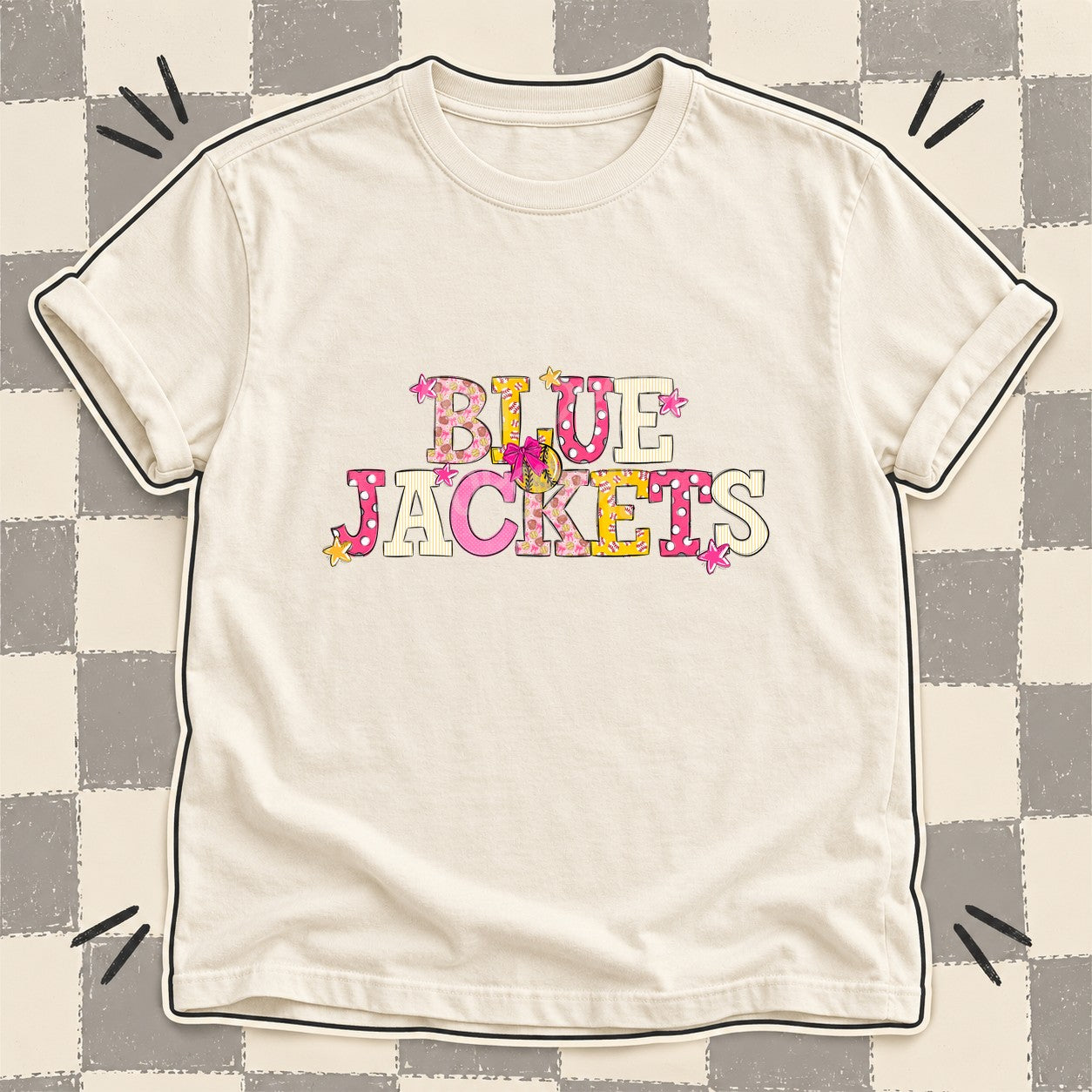 Mixed Doodle Softball Mascots – Sweet Softball Blue Jackets design