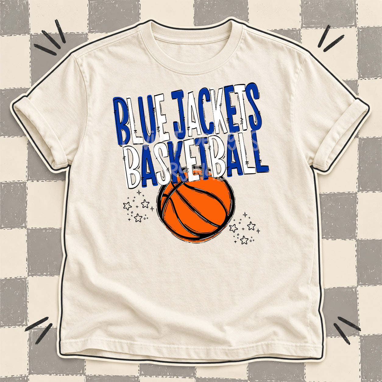 Team Go Basketball Mascots Blue Jackets Royal Blue White design