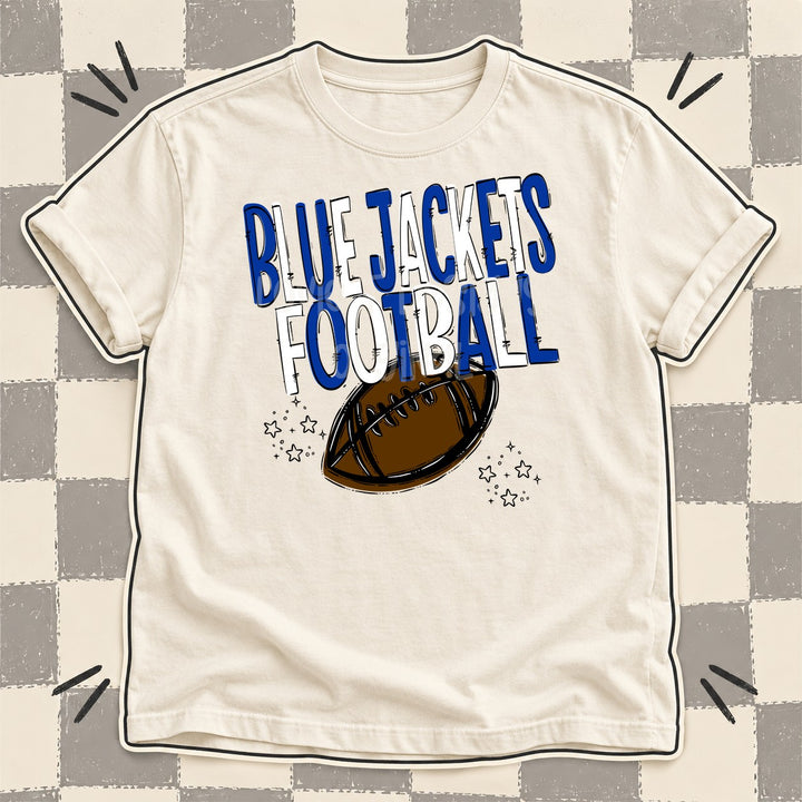 Blue Jackets Royal Blue White Team Go Football Mascots DTF transfer mockup