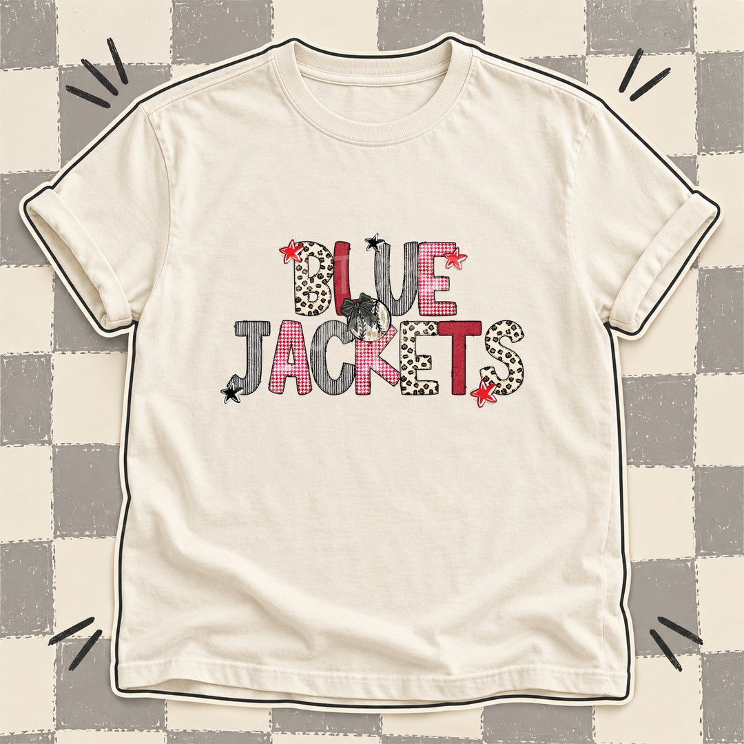 Blue Jackets Mixed Doodle Baseball Mascots – Stitched Ballpark DTF transfer mockup