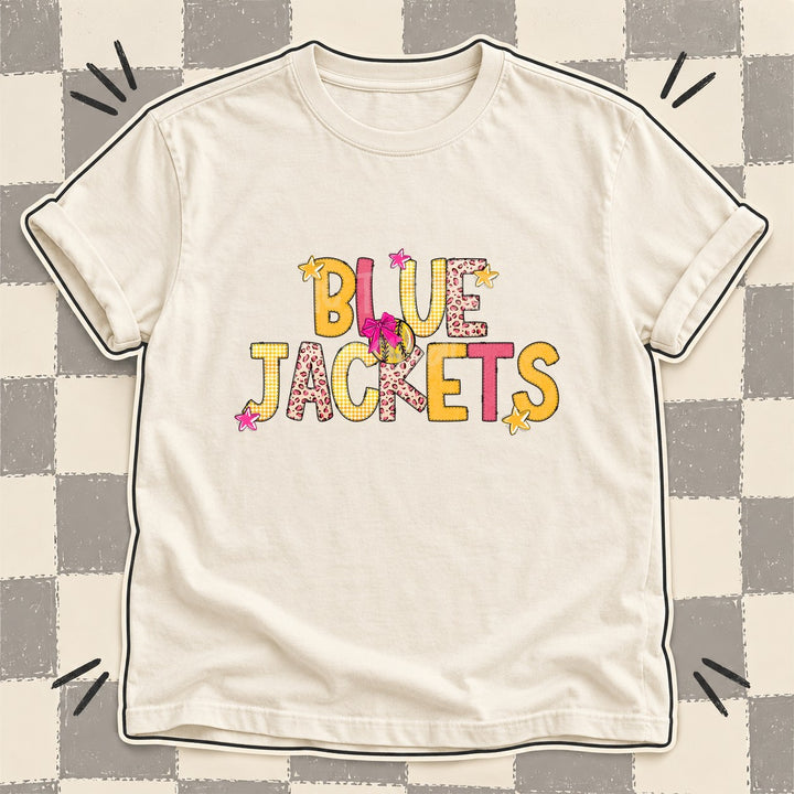 Blue Jackets Mixed Doodle Softball Mascots – Stitched Softball DTF transfer mockup