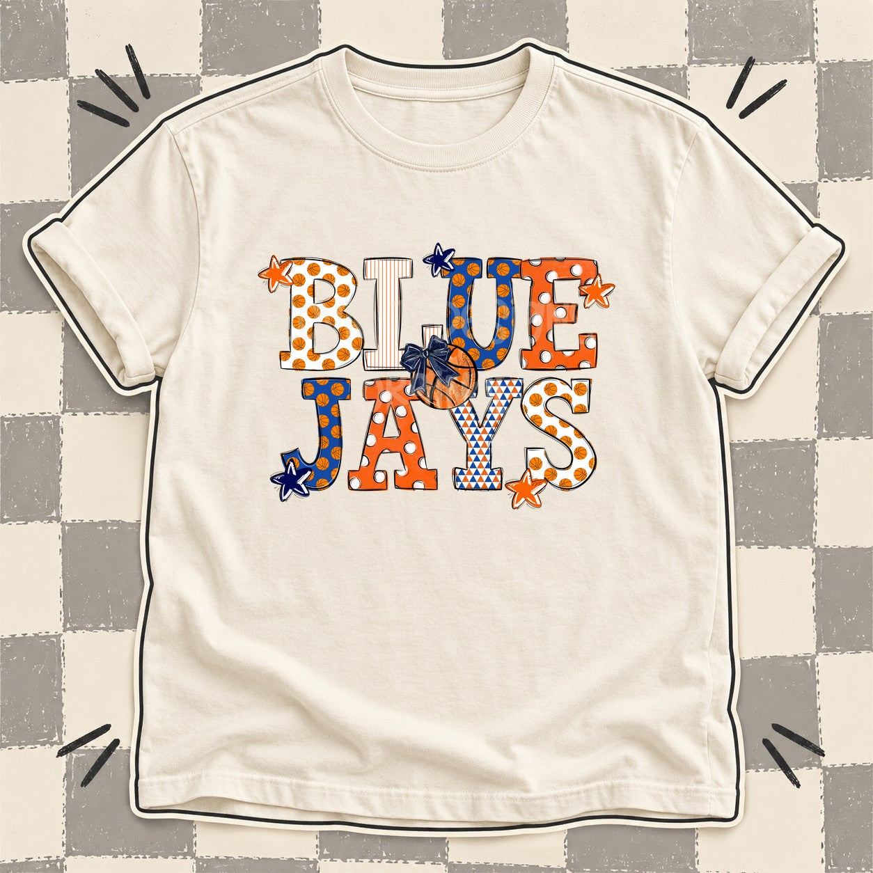 Mixed Doodle Basketball Mascots – Court Classic Blue Jays design