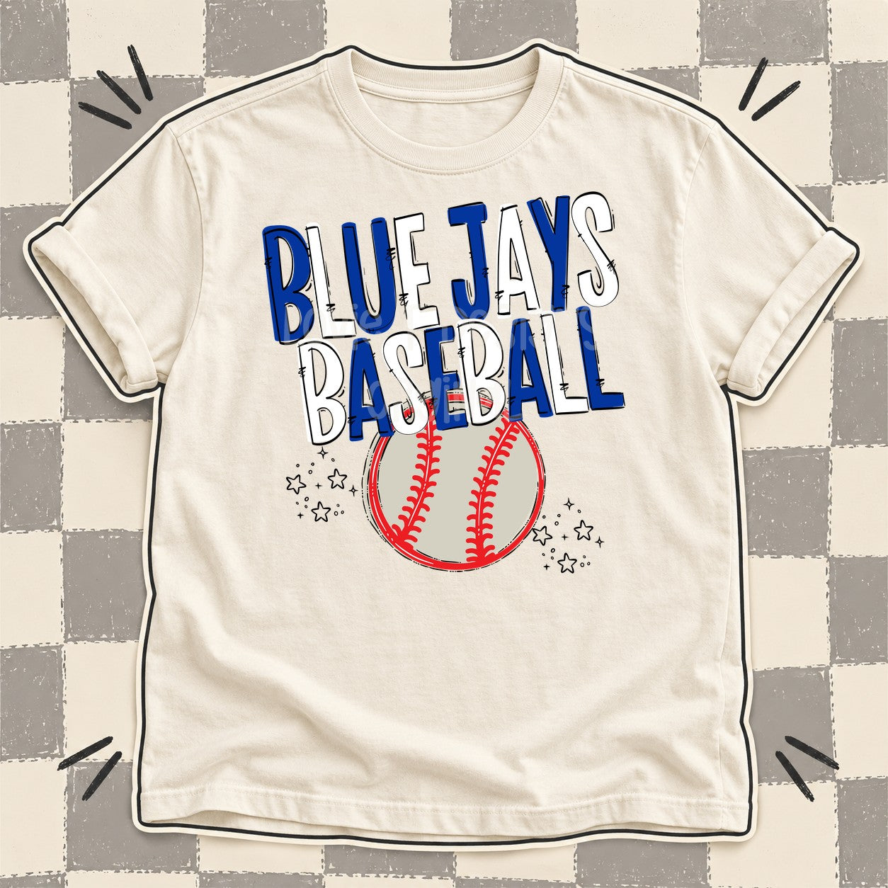 Team Go Baseball Mascots Blue Jays Royal Blue White design