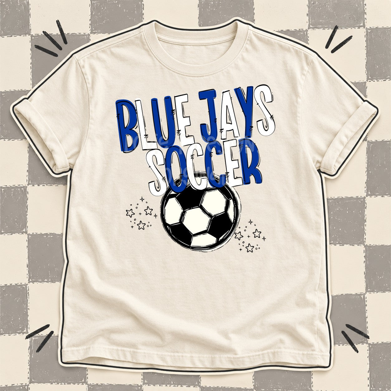 Team Go Soccer Mascots Blue Jays Royal Blue White design