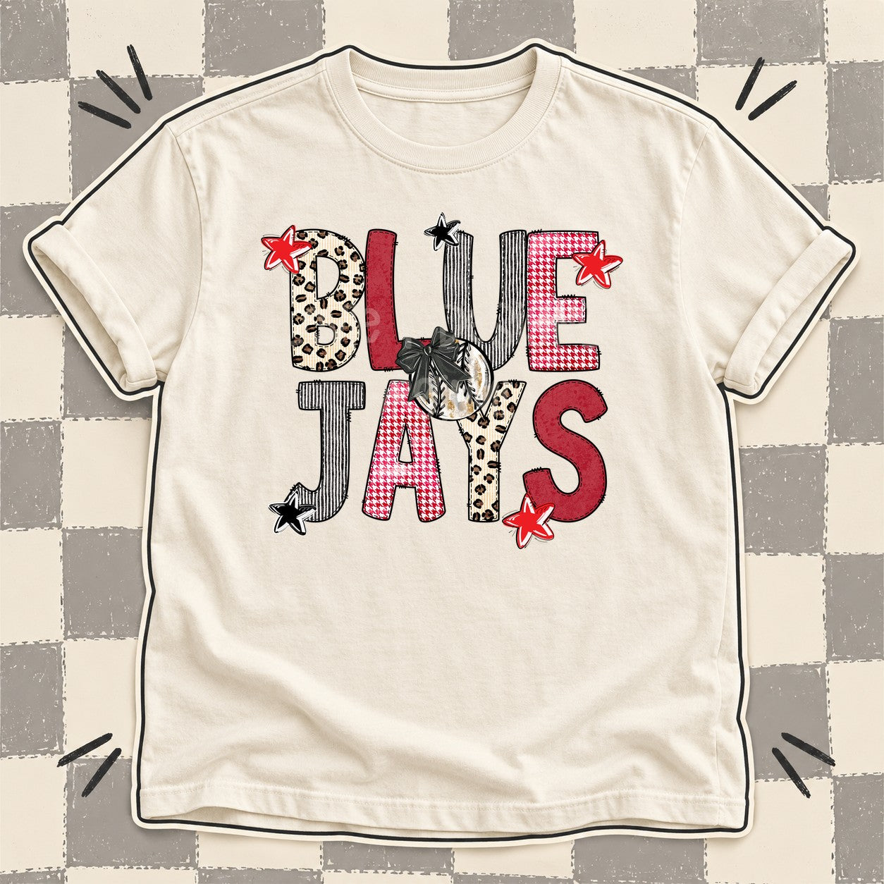 Mixed Doodle Baseball Mascots – Stitched Ballpark Blue Jays design