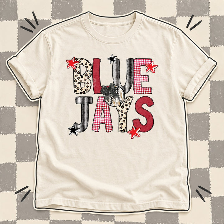 Blue Jays Mixed Doodle Baseball Mascots – Stitched Ballpark DTF transfer mockup