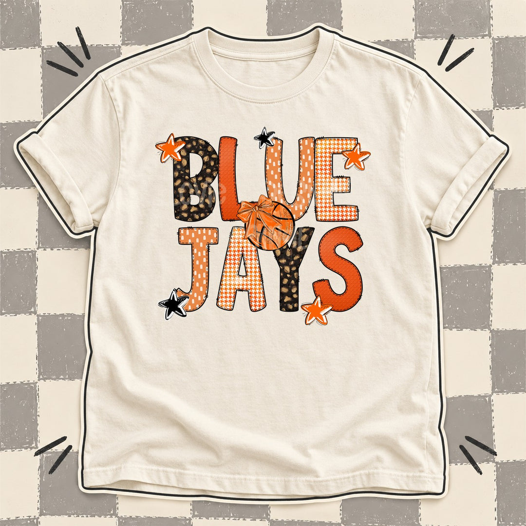 Blue Jays Mixed Doodle Basketball Mascots – Leopard Court DTF transfer mockup