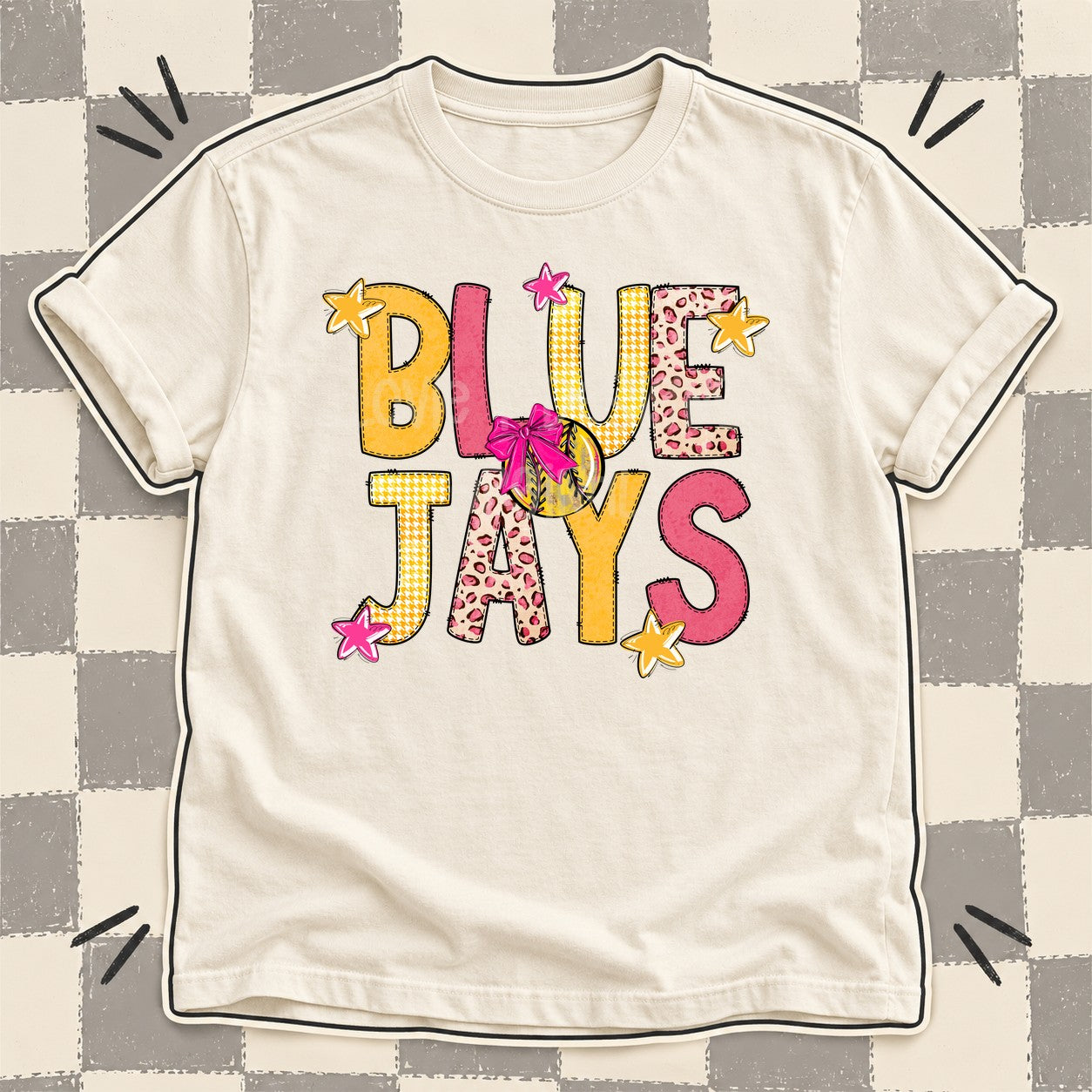 Mixed Doodle Softball Mascots – Stitched Softball Blue Jays design