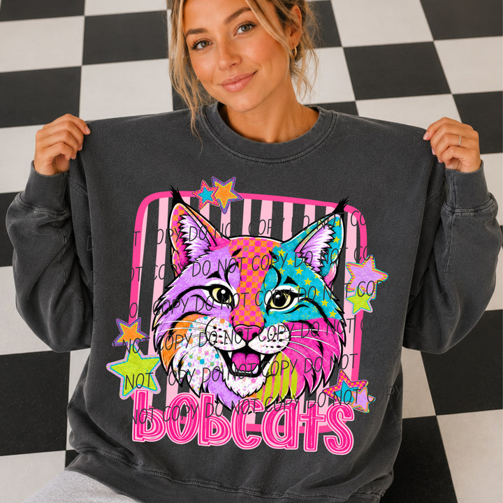 Bobcats Funky Fresh mascot DTF transfer
