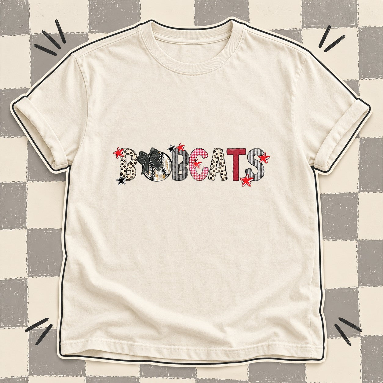 Mixed Doodle Baseball Mascots – Stitched Ballpark Bobcats design
