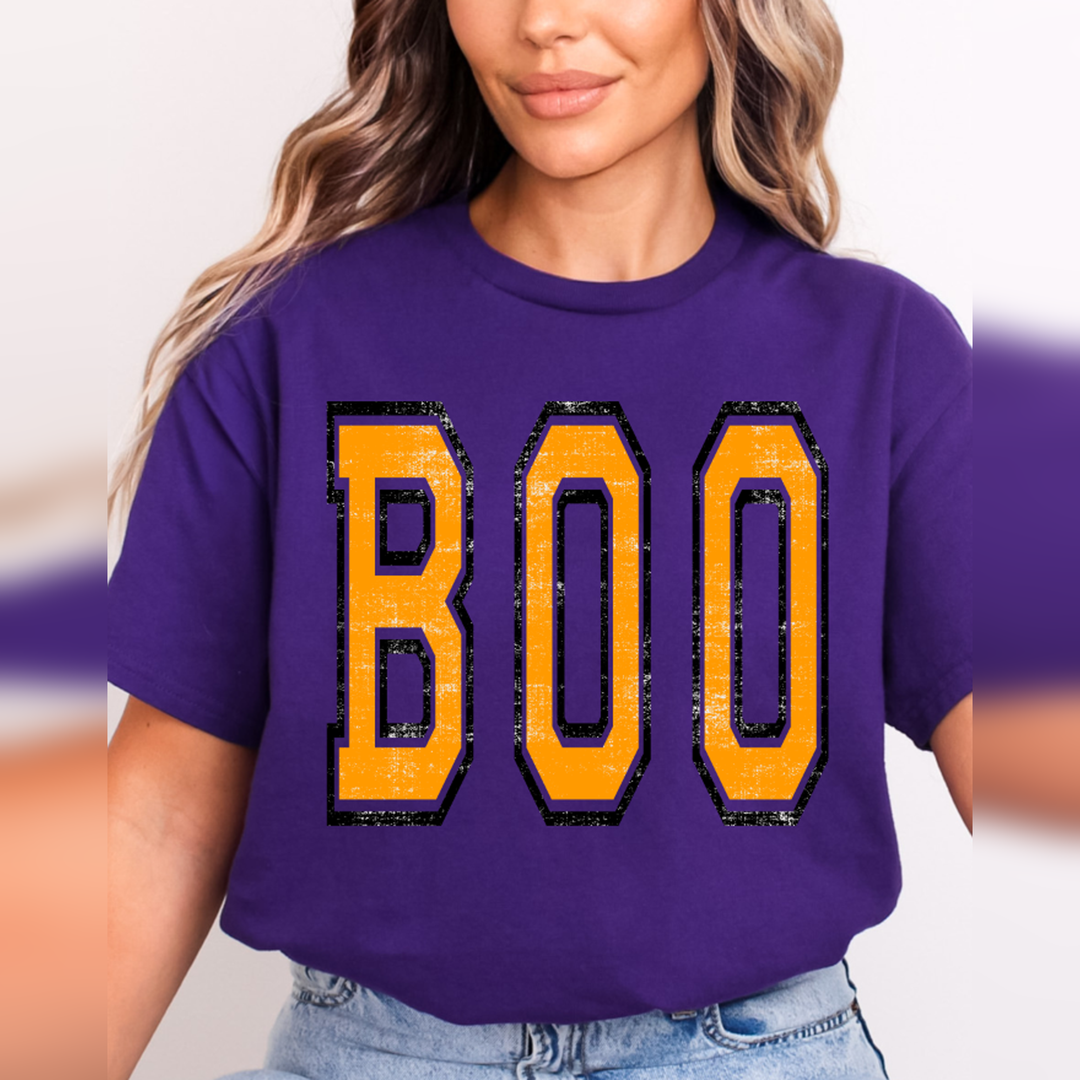 Boo Oversized Grunge Orange and Black – DTF Transfer
