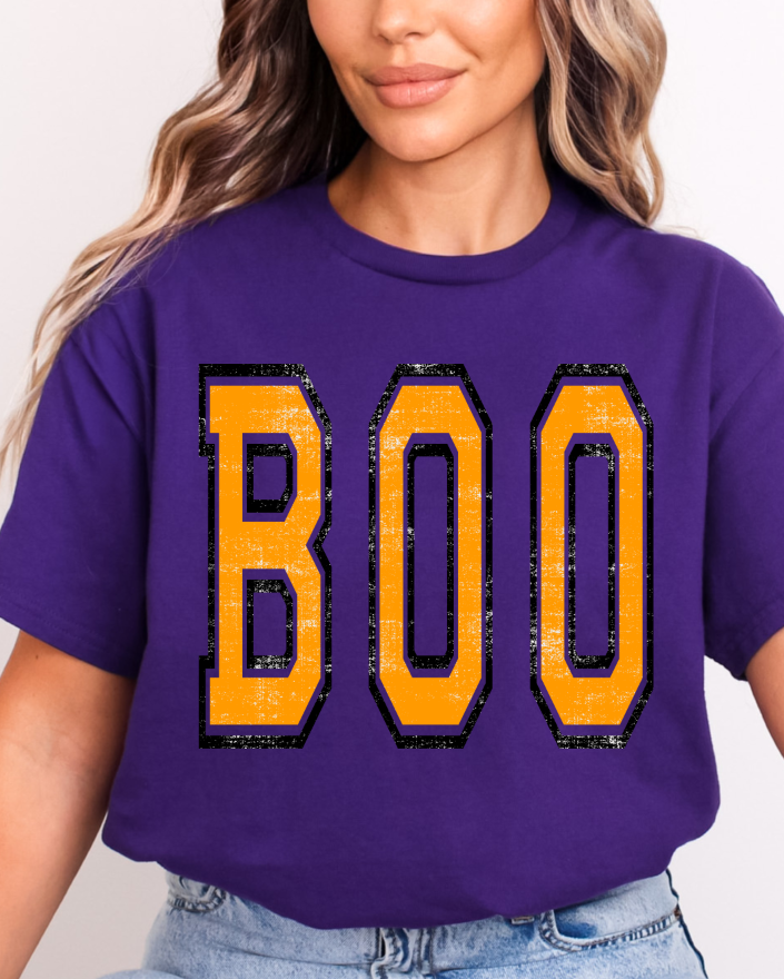 Boo Oversized Grunge Orange and Black DTF transfer design – image 1