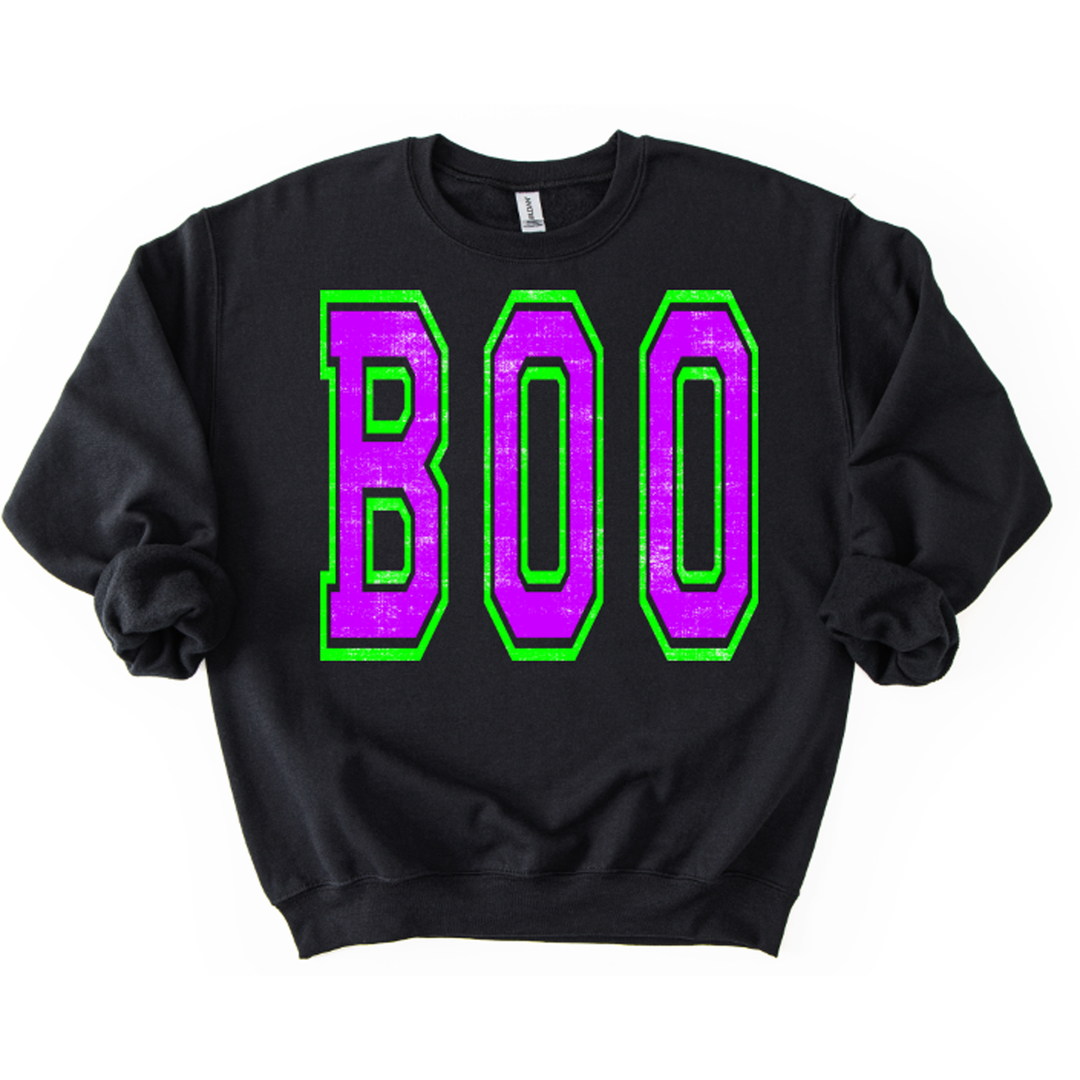 Boo Oversized Grunge Purple and Bright Green – DTF Transfer