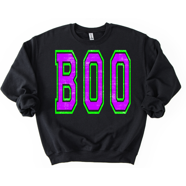 Boo Oversized Grunge Purple and Bright Green – DTF Transfer