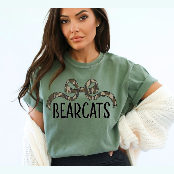 Bottomland Bearcats Wide Bow Black Font – DTF Transfer