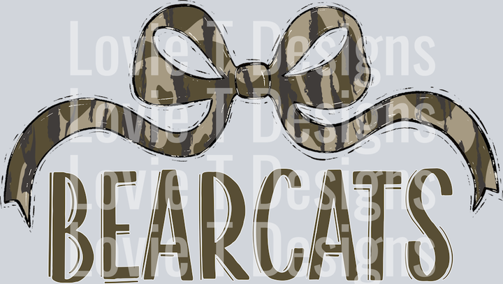BOTTOMLAND BEARCATS WIDE BOW GREEN FONT