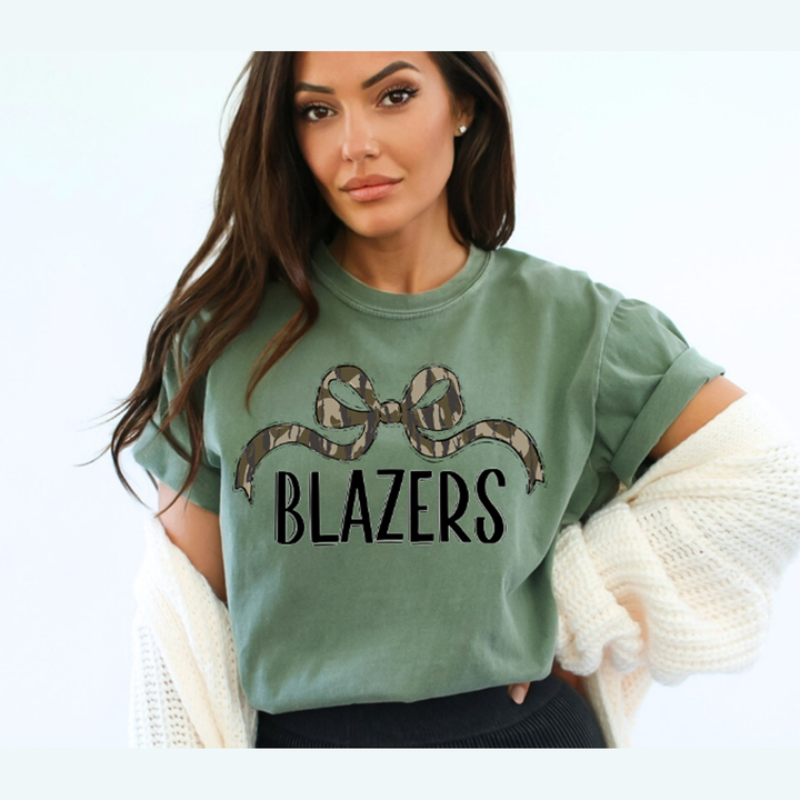 Bottomland Blazers Wide Bow Black Font – DTF Transfer