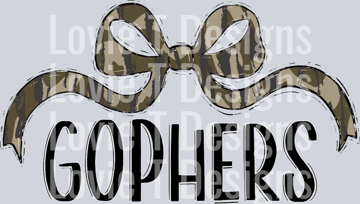 BOTTOMLAND GOPHERS WIDE BOW BLACK FONT