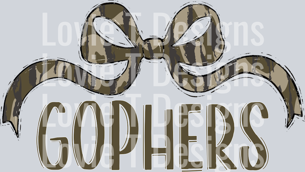 BOTTOMLAND GOPHERS WIDE BOW GREEN FONT