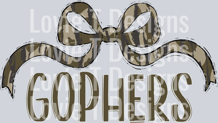 BOTTOMLAND GOPHERS WIDE BOW GREEN FONT