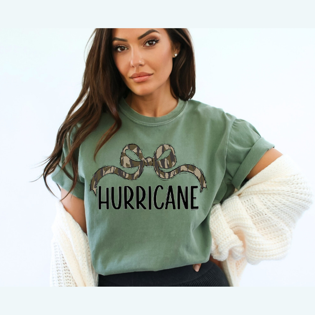 Bottomland Hurricane Wide Bow Black Font – DTF Transfer