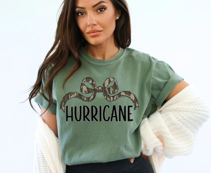 Bottomland Hurricane Wide Bow Black Font DTF transfer design – image 1